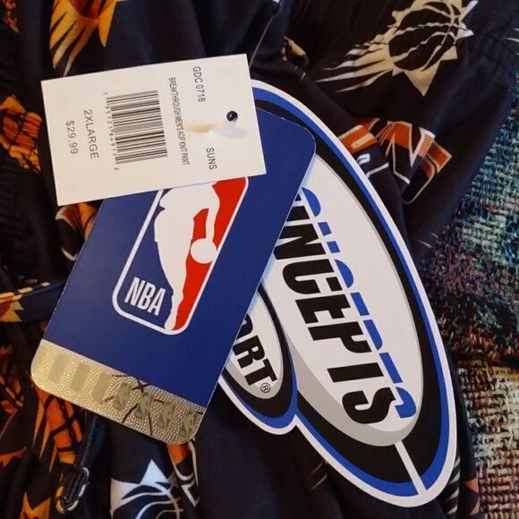 New NBA Phoenix Suns Men's 2XL loungewear pants black‎ orange drawstring elastic - Picture 5 of 7